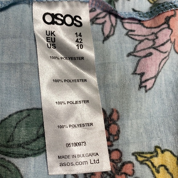 ASOS Floral Print Dress - Blue, Yellow, Orange, Pink - Picture 5 of 7